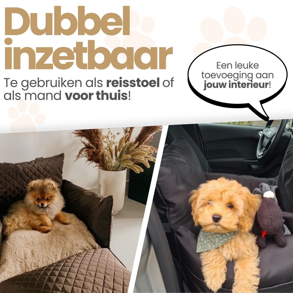 Dogs&amp;Co&reg; Luxe Honden autostoel  Royal+ TAUPE Waterproof  