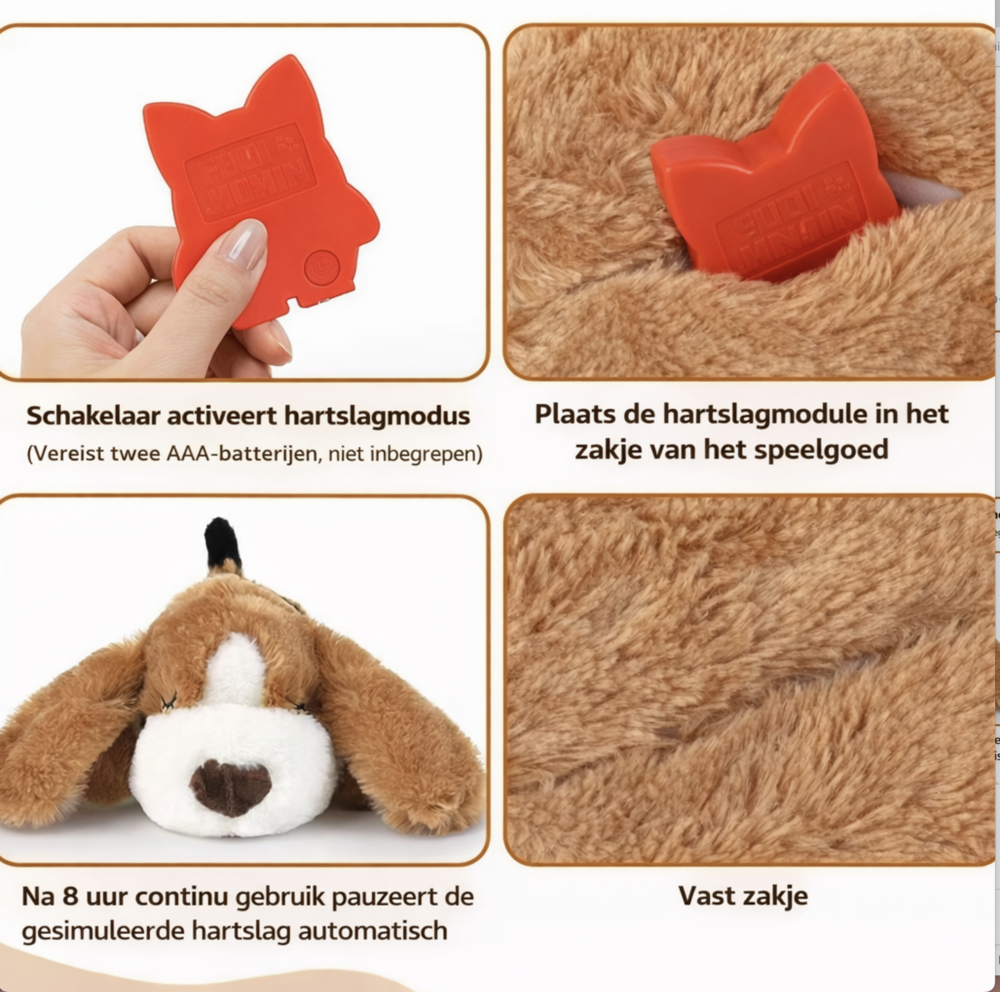 Hartslag Puppy &ndash; Knuffel met Kloppend Hartje voor Pups