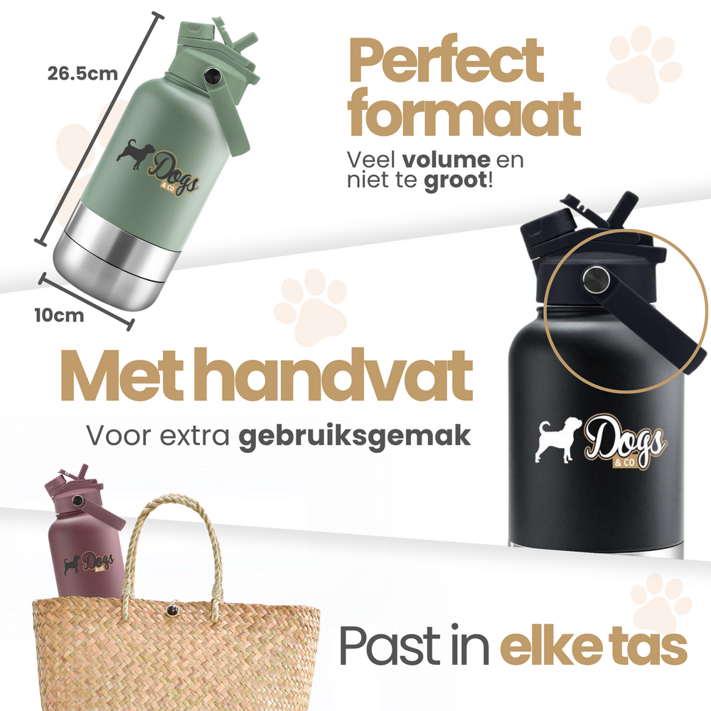 Dogs&amp;Co&reg;&nbsp; Ge&iuml;soleerde Draagbare Drinkfles  