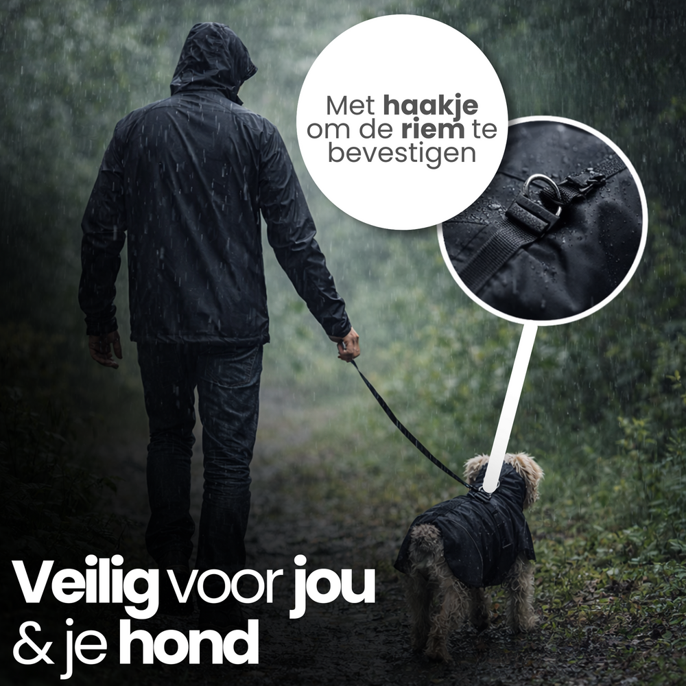 Dogs&amp;Co&reg; Paws Protect Regenjas voor Honden &ndash; Waterdichte Hondenjas met Reflectie
