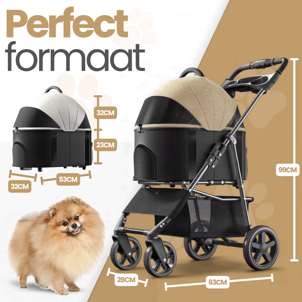 Dogs&amp;Co&reg; 2IN1 Hondenbuggy Khaki