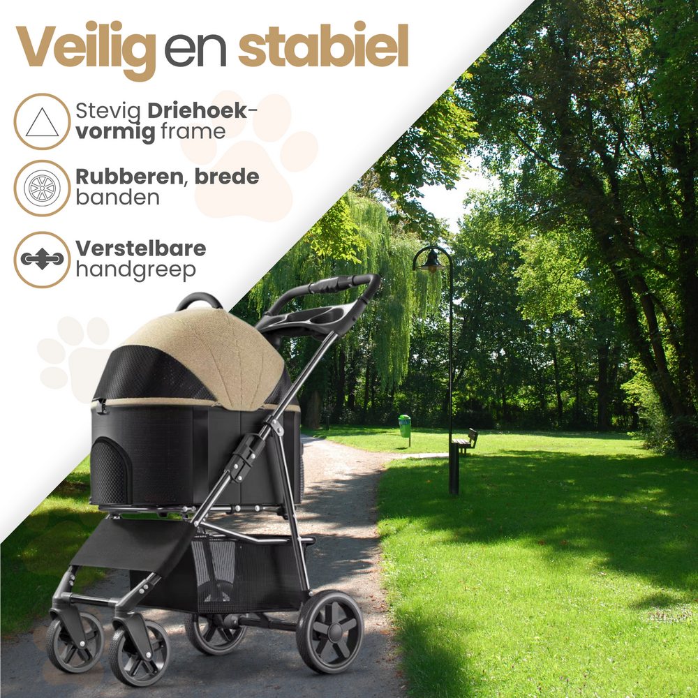 Dogs&amp;Co&reg; 2IN1 Hondenbuggy Khaki