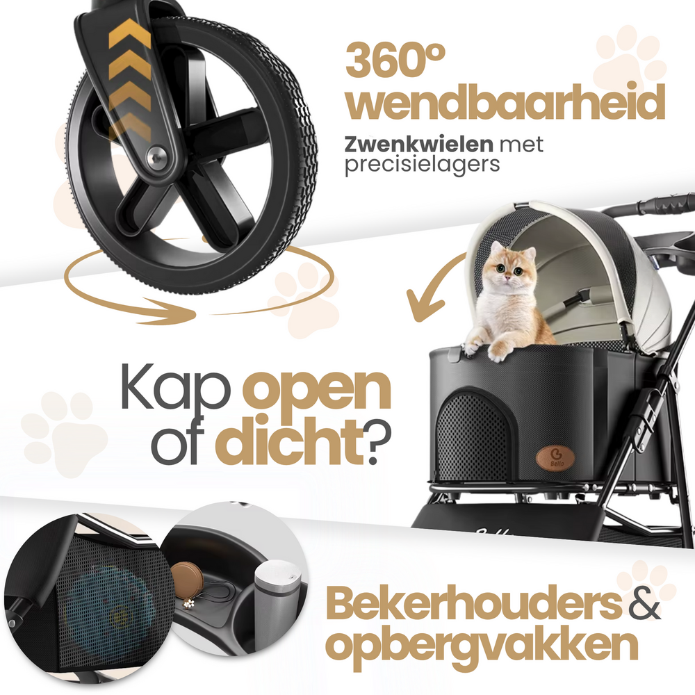 Dogs&amp;Co&reg; 2IN1 Hondenbuggy Khaki