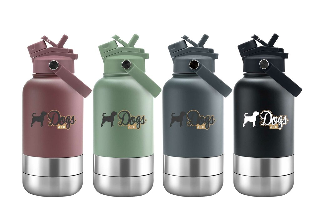 Dogs&amp;Co&reg;&nbsp; Ge&iuml;soleerde Draagbare Drinkfles  Zwart