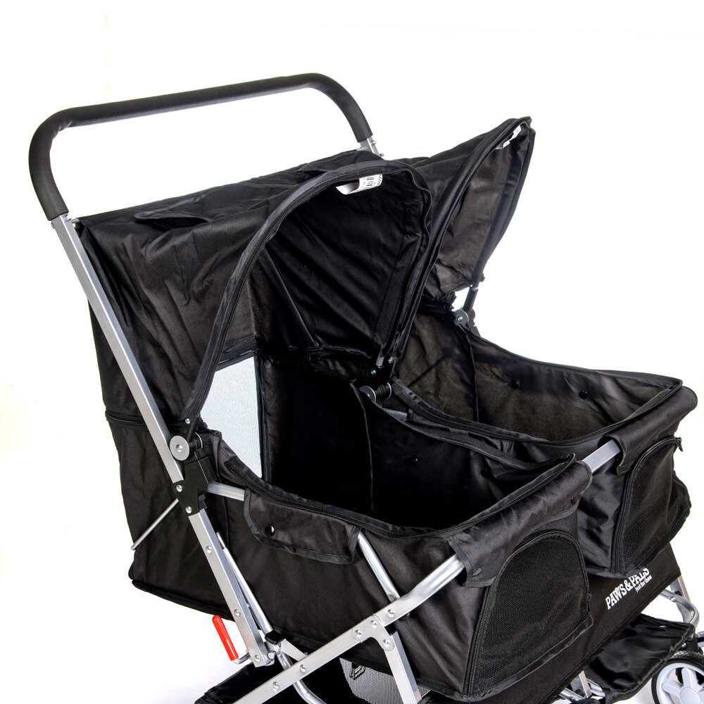 Paws&amp;Pals Dubbele hondenbuggy  Zwart 