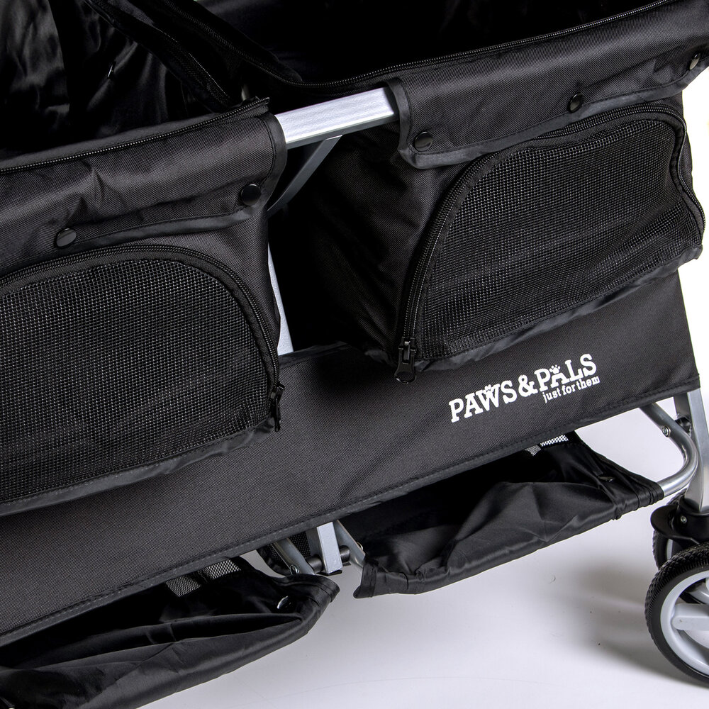 Paws&amp;Pals Dubbele hondenbuggy  Zwart 