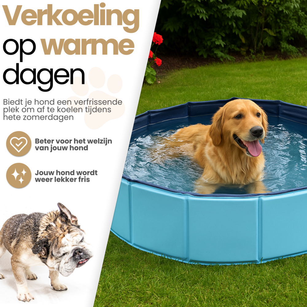 Dogs&amp;Co Honden zwembad 160x30 cm Blauw