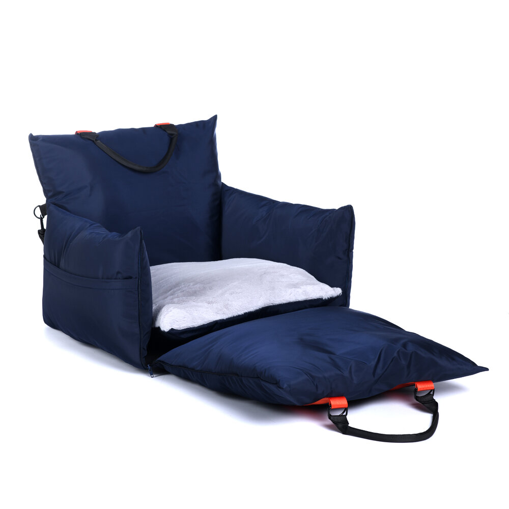 Dogs&amp;Co&reg; Luxe Honden autostoel  Royal+  NAVY Waterproof 