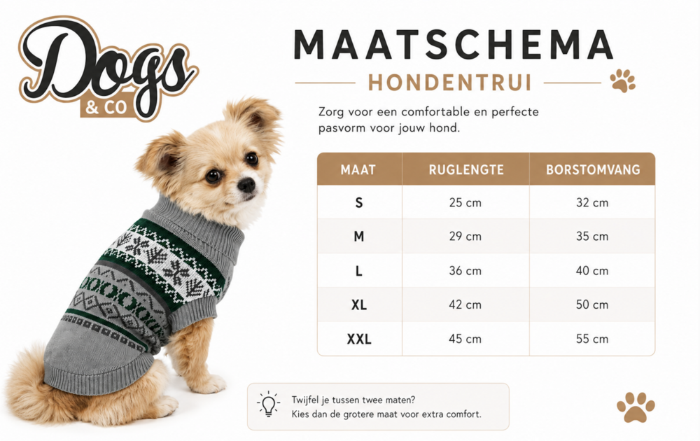 Hondentrui Gebreid Grijs &amp; Groen &ndash; Warme Honden Trui