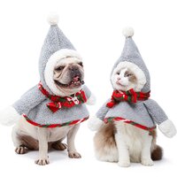 Kerstponcho Grijs voor hond of kat -  one size