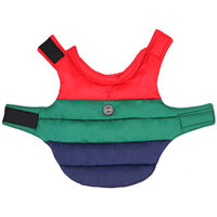 Kleurrijke Reversible Honden Winterjas Rood 