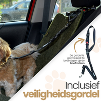Dogs&amp;Co Autostoel beschermer Groen Boucle incl autogordel