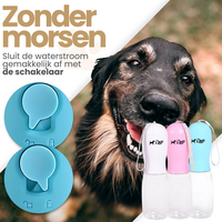 Dogs&amp;Co Honden Waterfles 300 ML  met voerbakje Wit