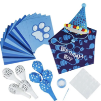 Verjaardags set voor de hond blauw 