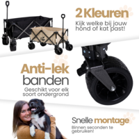 Dogs&amp;Co Bolderkar opvouwbaar inclusief opberghoes zand
