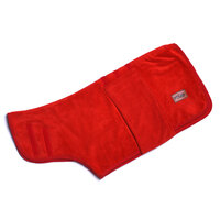 Dogs&amp;Co Honden Badjas Rood ALLEEN MAAT M en L