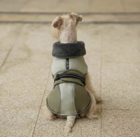 Dogs&amp;Co&reg; Honden winterjas groen met bontkraag