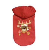 Honden Kerst Hoodie Rood -  Rudolf Kerstballen