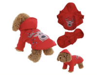 Honden Kerst Hoodie Rood -  Rudolf Kerstballen