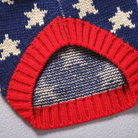 Gebreide Winter Hondentrui met capuchon Blauw &quot;stars&quot;