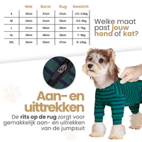 Dogs&amp;Co&reg; Comfort Jumpsuit voor Honden  Navy/Groen