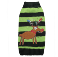 Honden &quot;Foute&quot; Kersttrui Groen Streep Eland