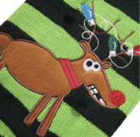 Honden &quot;Foute&quot; Kersttrui Groen Streep Eland