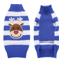 Honden Kersttrui Streep Blauw
