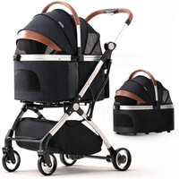 Dogs&amp;Co&reg; Hondenbuggy Deluxe Zwart - Opvouwbaar - Premium banden - RVS - Hond &amp; Kat - Hondenwagen - Huisdierenwagen