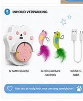 Interactief Kattenspeeltje met Automatisch Uittrekbaar Touw &ndash; Oplaadbaar (USB-C