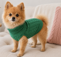 Honden Trui Gebreid &ndash; Warme Puppy &amp; Kleine Hond Trui &ndash; Zachte Kabel Knit Sweater voor Herfst &amp; Winter &ndash; Groen