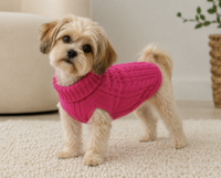 Honden Trui Gebreid &ndash; Warme Puppy &amp; Kleine Hond Trui &ndash; Zachte Kabel Knit Sweater voor Herfst &amp; Winter &ndash; Fuchsia Roze