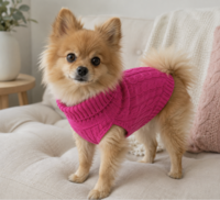 Honden Trui Gebreid &ndash; Warme Puppy &amp; Kleine Hond Trui &ndash; Zachte Kabel Knit Sweater voor Herfst &amp; Winter &ndash; Fuchsia Roze