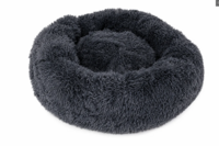 MILO Hondenmand 80 cm - Donut Hondenbed voor Hond en Kat - Zacht Pluche - Donkergrijs