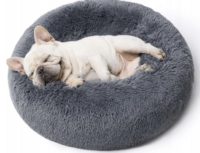 MILO Hondenmand 80 cm - Donut Hondenbed voor Hond en Kat - Zacht Pluche - Donkergrijs