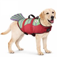 Honden Zwemvest Garnaal &ndash; Veiligheidsvest voor Honden &ndash; Met Handvat &ndash; Verstelbaar &ndash; Rood