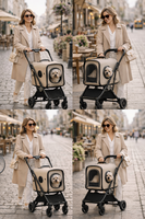 Muxi Honden- en kattenbuggy &ndash; Luxe, opvouwbare 2-in-1 transportwagen met afneembare opbergbak