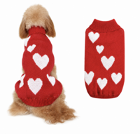 Dogs&amp;Co Honden Trui Hearts Rood &ndash; Warme Gebreide Hondentrui met Hartjes