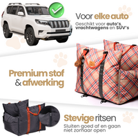  Dogs&amp;Co&reg; Luxe Honden autostoel  Royal+ Choco Waterproof Quilt 