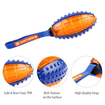 Gigwi Rugby Ball  Push To Mute Blauw/Oranje