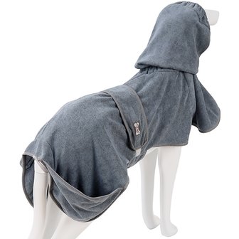 Honden-badjas-super-absorberend-grijs-Hondenhanddoek