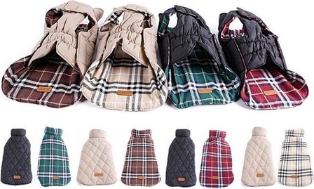 Hondenjas "Burberry design"  english style Bruin