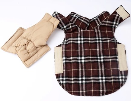 Hondenjas "Burberry design"  english style Bruin