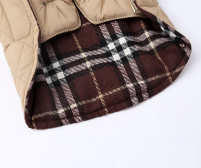 Hondenjas "Burberry design"  english style Bruin