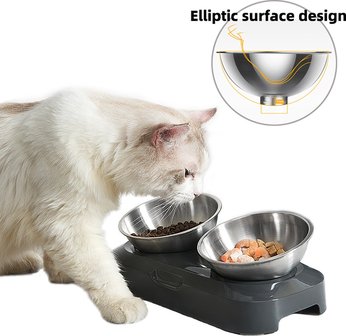 Cats&Co Dubbele RVS voerbak voor katte