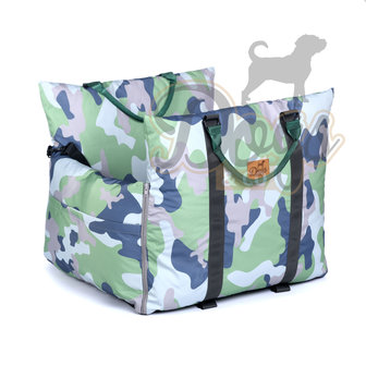 Dogs&Co Luxe Honden autostoel  Royal+  Camouflage Groen Waterproof  