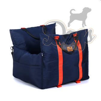 Dogs&amp;Co Luxe Honden autostoel  Royal+  NAVY Waterproof  