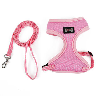 Kattenharnas - Harnas voor katten - Kattentuigje met looplijn - Roze