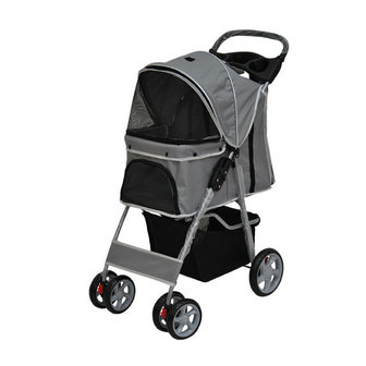 Hondenbuggy Grijs 4-wieler - Dogs&Co