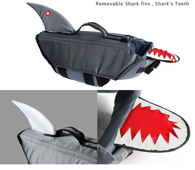Zwemvest voor honden  SHARK Grijs
